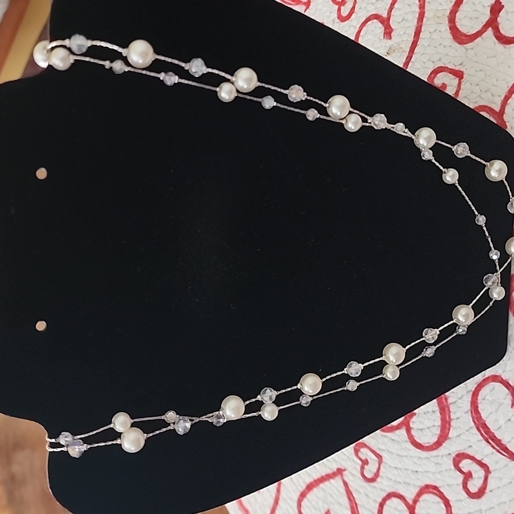 Elegant Pearl Beaded Necklace Costume Jewelry